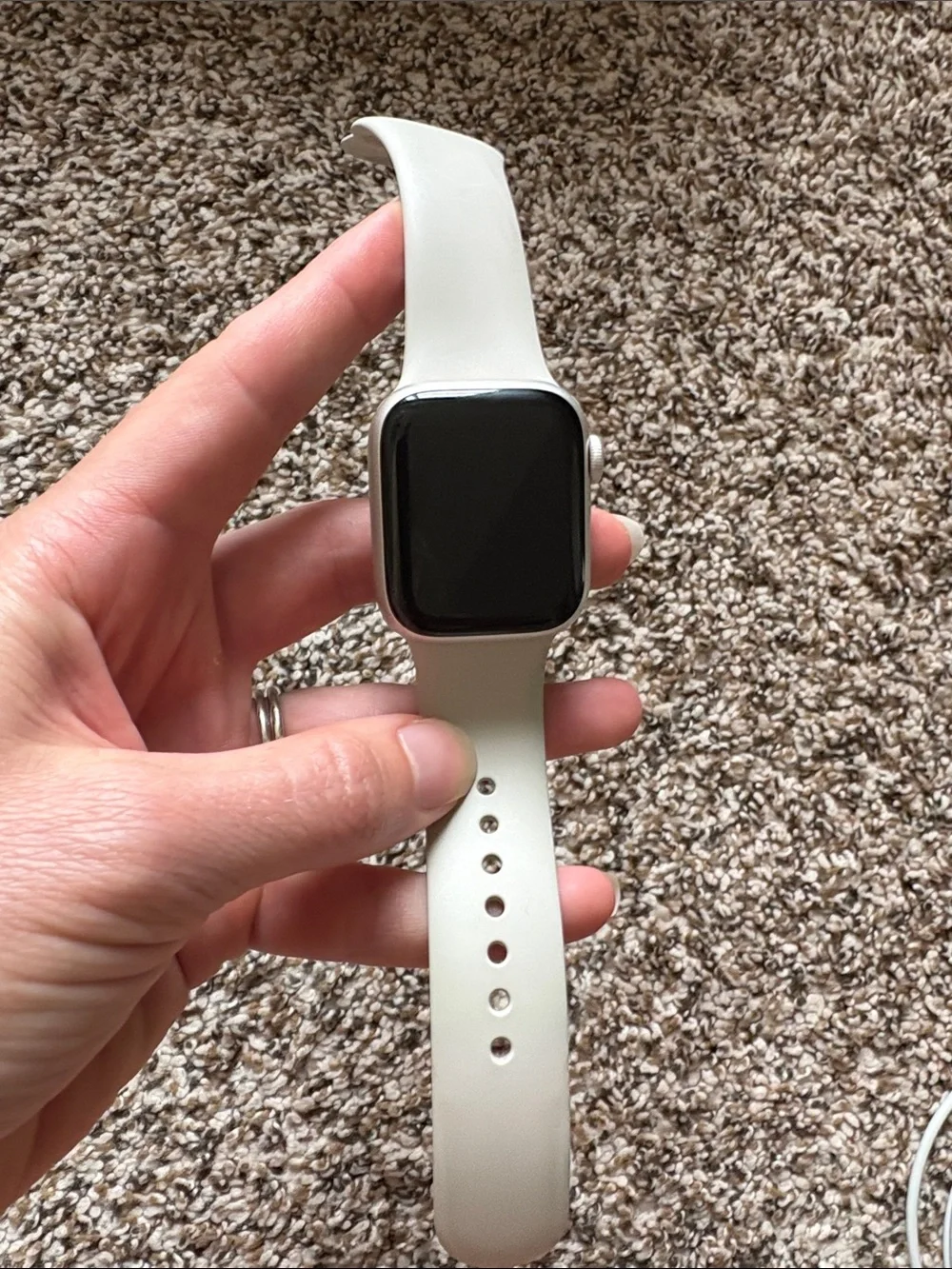 Apple Watch Series 7 Starlight Aluminum Case with Starlight Sport Band